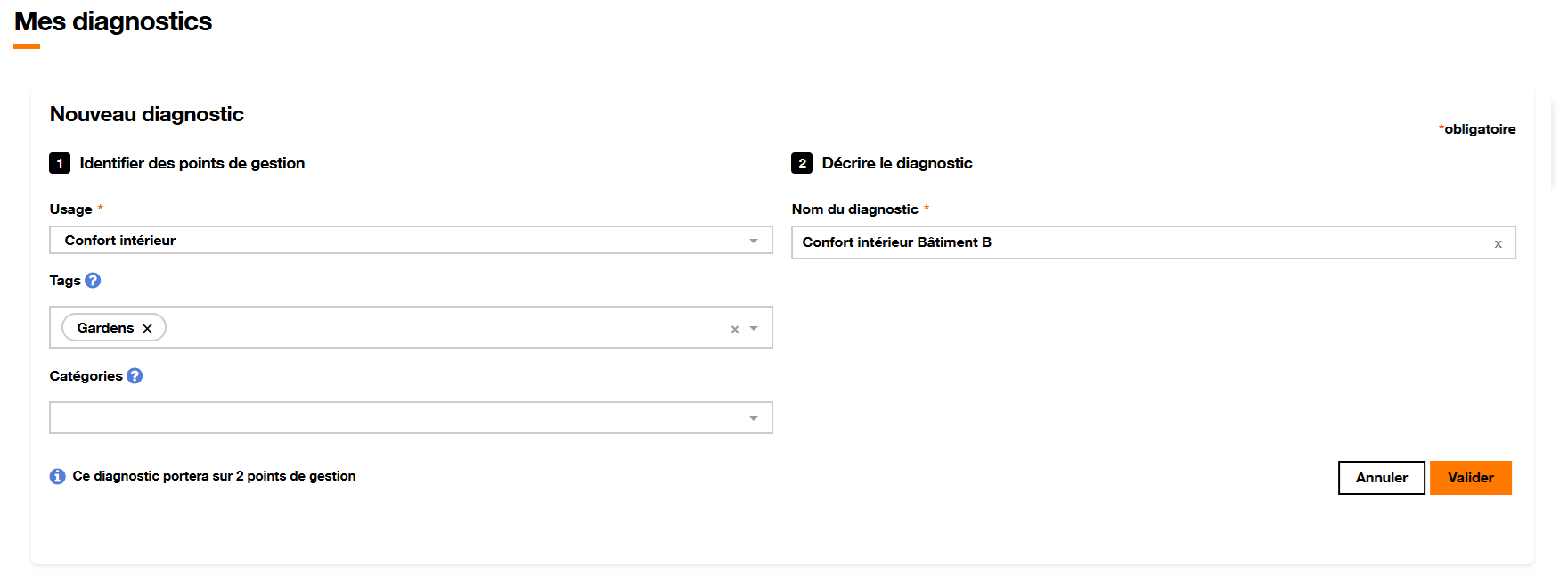 SMOP dashboard mes diagnostics creation