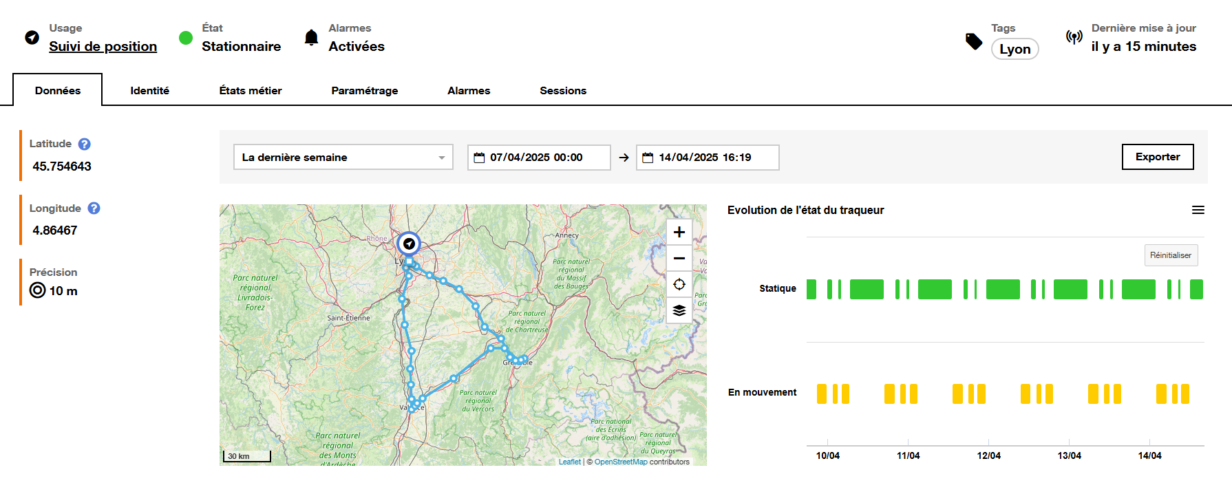 Usage Suivi de position